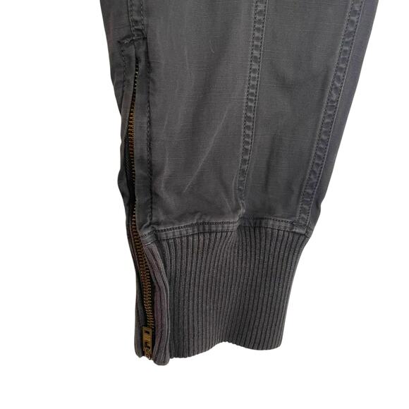 J. Crew Black Twill Joggers Zip Cuff Size 8 Ankle Length Casual Fall Outdoors - Picture 5 of 8